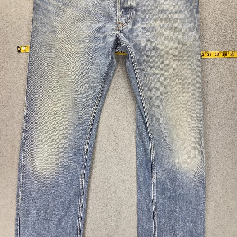 Diesel Jeans Mens 32x34 Blue Larkee Regular Straight Light Wash Button Fly 0073P
